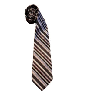 Britches Men's Silk Tie Purple Gray and Blue Stripes